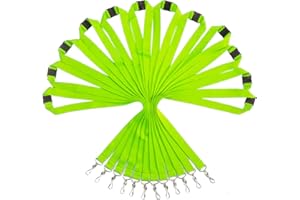 WEZEBEL 12 Pack Breakaway Lanyard for Card Holders, Durable Rainbow Neck Safety Lanyards Straps for Name Badge Holders in Bulk (Apple Green Without Holders)