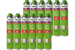 TREMCO ILLBRUCK illbruck SET 12x FM210 Fenster- und Fassadenschaum+ á 880ml Dosen - 1K PUR Schaum zur Verfüllung, Dämmung und Isolierung der Fensteranschlussfugen sowie Füllung Anschlussfugen Türrahmen