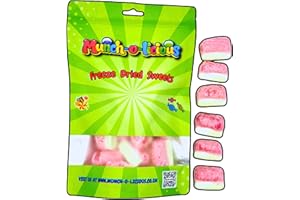 Munch-o-licious Bonbons fruits lyophilisés 150g - Tranches de Pastèque Pétillantes - Délicieuse Explosion de Saveurs - Anneaux de Fruit Lyophilisé Originaux - Friandises Américaines Innovantes