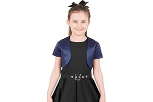 BlackButterfly Kids Satin Short Sleeve Bolero Childrens Girls Shrug