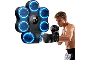 LeapBeast Machine de Boxe Musicale, Music Boxing Machine avec Gants de Boxes, Smart LED, Soutien Bluetooth, Cible de Boxe Murale pour Adultes et Enfants 9 Vitesses & 11 Modes