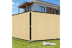 UIRWAY Telo Ombreggiante Sabbia 1,8m x 10m Rete Ombreggiante Occhiellato Protezione 90% Blocco Privacy Servizio Pesante HDPE 142g/m² Frangivista per Recinzione Giardino Terrazzo (Sabbia)