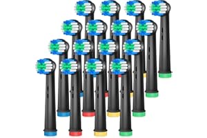 AnjoCare Têtes de brosse de rechange pour Oral B, 16 têtes de brosse à dents électriques de rechange pour Oral B Braun, têtes de brosse à dents rechargeables