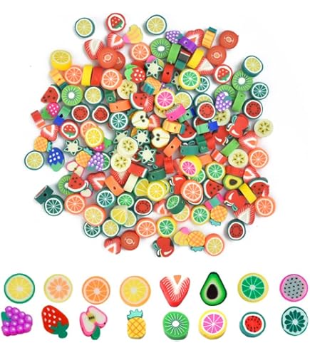 200 Zitronen-Perlen Aus Modelliermasse - Frucht-Charms Für Schmuck & Armbänder
