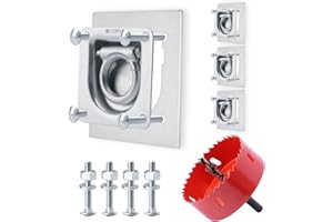 Venussar Anhänger Zurrösen mit Gegenplatten 4 Stück | Zurrmulden Zurrösen mit Lochsäge | 800daN Für Anhänger Pkw Ladungssicherung