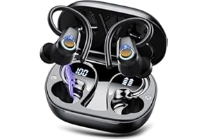 POOUNUR Cuffie Bluetooth Sport, 2025 Auricolari Bluetooth 5.3 con 4 ENC Cancellazione Rumore Mic, 50 Ore Cuffie Wireless HiFi Stereo, IP7 Impermeabili, Ricarica Rapida, USB-C, Cuffiette Bluetooth per Running