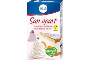 Küchle San-apart 125g | Vegan | Schnell, einfach und ohne Kühlzeit | Stabilisator für Sahne, Cremes, Desserts | Frei von tierischer Gelantine | 1 x 125 g Packung