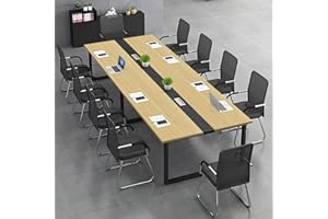 TAZYEE Konferenztisch große– Moderner Besprechungstisch mit Kabelmanagement – Büroarbeitstisch für Seminarraum, Coworking, Besprechungsraum, großer Esstisch - Stuhl Nicht im Lieferumfang enthalten