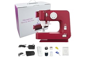 FAZEU Mini Máquina de Coser Compacta para Principiantes, Máquina Portátil de Doble Velocidad Control de Velocidad Máquina de Coser Computarizada, Kit de Costura para el Hogar, Viajes, DIY hecho a mano