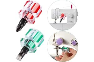 HONOSON Kit d'Outils de Mini Tournevis Court pour Machine à Coudre Comprend Tournevis à Tête Plate/Fendue et Tournevis Cruciforme pour Réparation de Bricolage, 2 Pièces avec Sac de Rangement