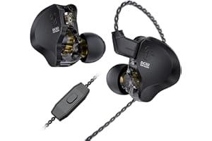 keephifi CCZ DC02 Auriculares IEM con Microfono con Cable,Doble Circuito Magnético DD Casco In Ear Monitor,Cubierta de Metal Esmerilado Premium,PU+Pet Diafragma Compuesto IEM para PC Gaming,Cantantes