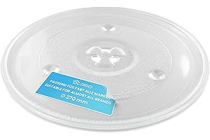 DL-pro Assiette tournante Plateau tournant en verre épais 270 mm de diamètre (27 cm) Pièce détachée Pièce de rechange pour micro-ondes