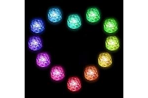 YELLCETOY Flower Shape Bath Toys Magic Ice Cube Toy Glowing Colorful LED Lights Toys In Water Bathtub Luminous Toy Flashing Colorful Lights Birthday Valentine's Day Gift 12 Pcs
