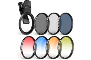 NEEWER Zestaw filtrów obiektywu 52 mm z klipsem do obiektywu telefonu, CPL, ND32, 6-punktowy filtr gwiazdowy, kompatybilny z iPhone 15 14 Pro Max 13 12 11 i aparatami Canon Nikon Sony