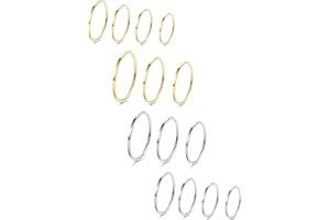 Milacolato 14Pcs Midi Band Femminile in Acciaio Inossidabile, Impilabile, Anelli Midi, Taglio Comfort, Tono Argento/Oro