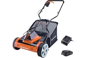Yard Force 20V 4.0Ah Cordless Cylinder Lawnmower 38cm cutting width 45L Grass Bag Li-Ion Battery & Charger Included - part of CR20 Range - LM C38A