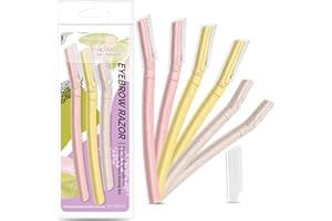 HEYMKGO Rasoir à Sourcils, Rasoir Visage, Rasoir Sourcils Femme Visage, Epilation Visage Femme, Eyebrow Razor, Outil de Dermaplaning Visage Exfoliant Biodégradable pour Femmes et Hommes 6 pièces