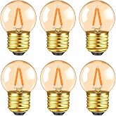 Caldarax Vintage Edison Bulb E27 LED Filament 1W 220V, 10W Equivalent, 100LM Amber Warm White 2200K, Mini Globe G40, Non-Dimm