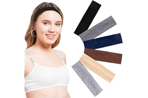 PAYFULLY Haarband Damen Dünn Sommer Stirnband Sport，6 Pack Yoga Headbands Stretchy Cotton Kopf，Sportliche Stirnband Schweißband für Laufen Radfahren Yoga Basketball