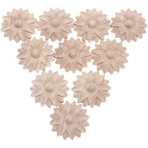 Lot 4 Appliques Coin Sculpture Bois 4,5cm - Décalcomanies Florales Pour Meubles & Cadres - Style Européen/Chinois