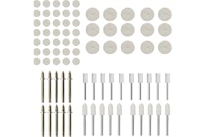 Vroxdrez Kit di Ruota Lucidatura in Feltro di Lana, 80 Pezzi, Gambo 3mm, per Dremel, Metallo, Vetro, Gioielli