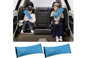 Furforstk coussin ceinture voiture enfant 2 pièces protege ceinture voiture enfant bleu protection ceinture voiture enfant, rembourrage épais, empêche la ceinture de sécurité de couper dans le cou