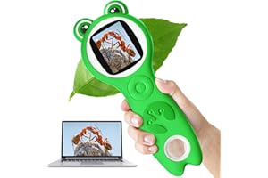 Vorth Microscope for Kids, Portable Digital Microscope with 500X Magnifying Glass, Handheld Camera Mini Pocket Magnification, Educational Christmas Birthday Gifts for Ages 4 5 6 7 8 9 10 11 12, Green