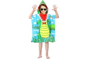 JORAKI Ponczo kąpielowe dla dzieci, ręcznik plażowy dla dzieci z kapturem ręcznik plażowy z mikrofibry na plażę łazienka prysznic pływanie basen szlafrok dla dziewczynek chłopców 2-8 lat ..