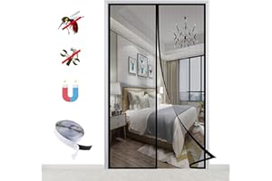 LRHRHR Cortina Mosquitera Magnética para Puertas, Adsorción Magnética Anti Insecto Mosquitera para Balcón Puerta Corredera de Patio-Black-A|| 90x200cm(35x78inch)