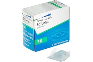 ‎BAUSCH + LOMB Bausch + Lomb SofLens 38 Monatslinsen, sphärische Kontaktlinsen, weich, 6 Stück / BC 8.7 mm / DIA 14 / -8.00 Dioptrien