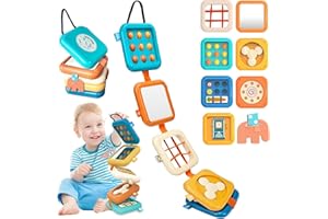 weirtoya Montessori Spielzeug ab 1 Jahr, Motorikwürfel, Busy Board ab 1 Jahr, Beschäftigung Im Flugzeug Kleinkind, Sensorik Spielzeug Baby, Geschenk für Kleinkinder Fördert Motorik und Kognition