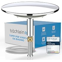 Tappo Per Vasca Universale Powerruif Tappo Vasca Da Bagno Universale, 2 In 1 Filtro Per Capelli , Tappo Di Scarico Cromato In Ottone Massiccio Con Design Del Filtro, Regolabile In Altezza Tappo - 3