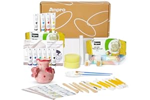 Anpro Lufttrocknendes Ton-Töpfer-Set für Anfänger, Töpferset für Zuhause, Keramik Set für Erwachsene und Kinder, Töpfern, Kreative DIY Geschenke