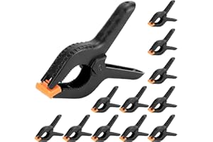 QWORK Pince à Ressort, 4.5 Pouce 11.5cm Pince Plastique pour Bricolage, Travail du Bois, Studio de Photographie, Bâche - 12PCS