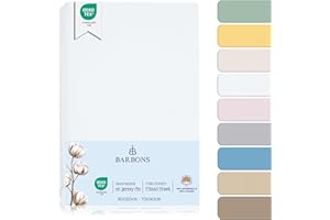 BARBONS Drap Housse pour lit de bébé 60x120 / 70x140 lit d'enfant - 100% Coton Jersey Oeko-TEX Standard 100 certifié Draps de lit pour lit de Bebe Matelas - Blanc