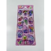 Shaker Temalı, Kabartmalı, 3D, Sulu, Simli ve Boncuklu Sticker - Etiket(Pembe)