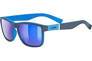 uvex LGL 39, occhiali da sole unisex, specchiato, indice di filtrazione 3, grey matt blue/mirror blue, one size