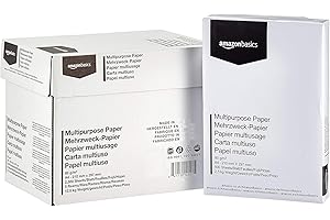 Amazon Basics Druckerpapier, DIN A4, 80 g/m², 2500 Stück, 5 Packungen mit 500, Weiß