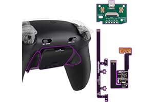 eXtremeRate RISE Plus MAX Remap Kit con Clicky Kit para ps5 Control Modelo BDM-030/040/050 Tope Gatillos & Goma Grip Carcasa Trasera & Botones Posteriores Remapeables para ps5-SIN Mando(Negro)