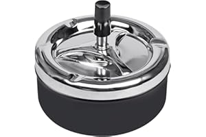 1PC QUALSEN posacenere, posacenere da esterno,posacenere da tavoloposacenere chiuso,Posacenere Girevole,Posacenere in Acciaio Inox ，Moderno Posacenere Girevole con Coperchio， Posacenere Portatile