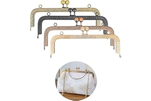 SQXALDM Cadre de Sac à Main en Métal Fermoir Sac Vintage Cadre Porte Monnaie Poignee Fermoir Porte Monnaie Cadre Cadres de Sac Bricolage en Métal Rectangle pour Accessoires DIY (Longueur 20cm 4 Couleurs)