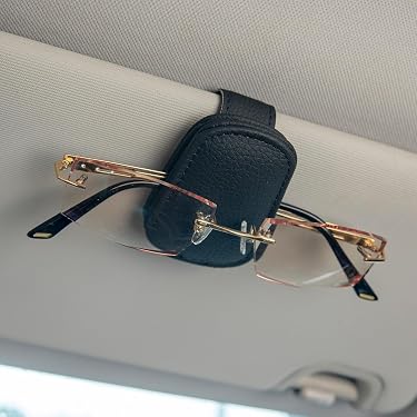 Organiseur Pour Pare-soleil Voiture Keenso - Pochette Multi-fonctions Pour Cartes, Lunettes, En Cuir PU Noir
