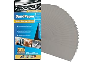 ALPXUXP 30 Pezzi Carta Abrasiva,Carta Vetrata in Grana 1000,Impermeabile Levigatura a Secco e Umido Sandpaper 9 x 3,6 Pollici