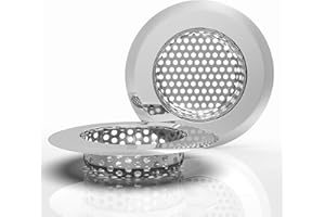 Kasimir Filtre évier Cuisine Filtre à évier en Acier Inoxydable Tamis de évacuation Bouchon d evier pour Évier Lavabo ou Baignoire Grille pour evier Cuisine 2 pièces Φ3.54 in/Φ9cm Profondeur 2cm