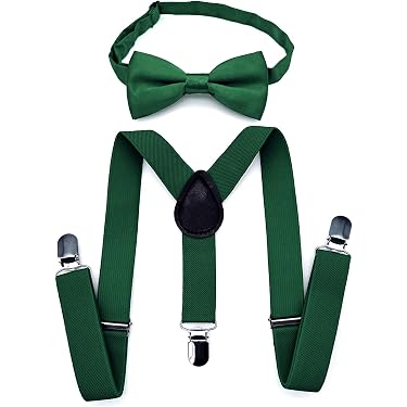 Boys' Navy Blue Floral Bow Tie and Suspenders Set