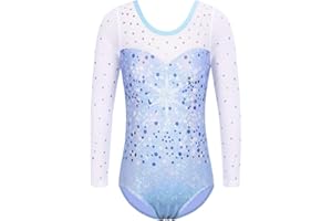ZNYUNE Gymnastics Leotards for Girls Sleeveless Long Sleeve Gradient Dance Gymnastics Leotard 3-14 Years