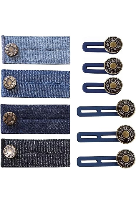 22 Pezzi Estensori Per Pantaloni - Bottoni Elastici Regolabili, Per Jeans, Gonne, Camicie - Foto 2