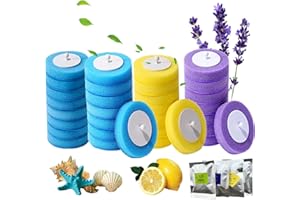 Olnamaro Brosses de Rechange Jetables pour Brosses de Toilette, 16 Senteurs de Marine, 8 Senteurs de Citron, 8 Senteurs de Lavande, 32 Têtes de Brosse de Toilette, 4 Tablettes de Parfum,EU Patents