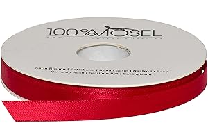 100% Mosel Nastro di Raso, in Rosso (3 mm x 100 m), Nastro da Regalo finitura lucida, Nastro elegante per Decorazioni & Creazioni, per Confezionare Regali speciali, per per Natale, e molto altro