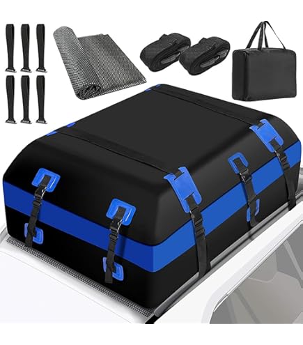 COSTWAY Coffre De Toit Voiture Étanche 595 L Avec 10 Sangles 6 Crochets